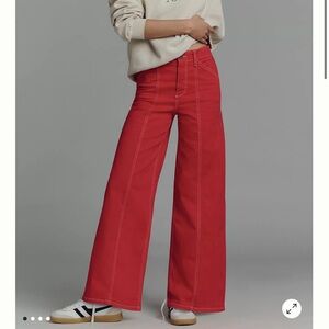 The Delaney Clean-Seamed High-Rise Wide-Leg Jeans by Maeve